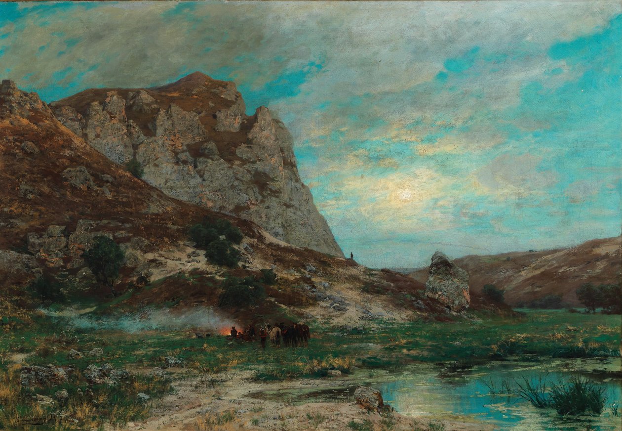  Soldados em repouso de Carl Friedrich Lessing