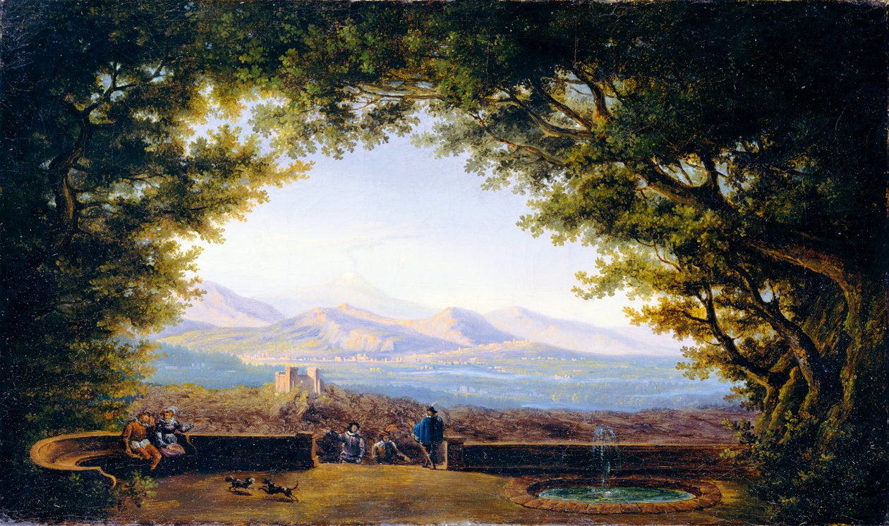Varanda com vista panorâmica (cópia de Karl Friedrich Schinkel) de Karl Friedrich Schinkel