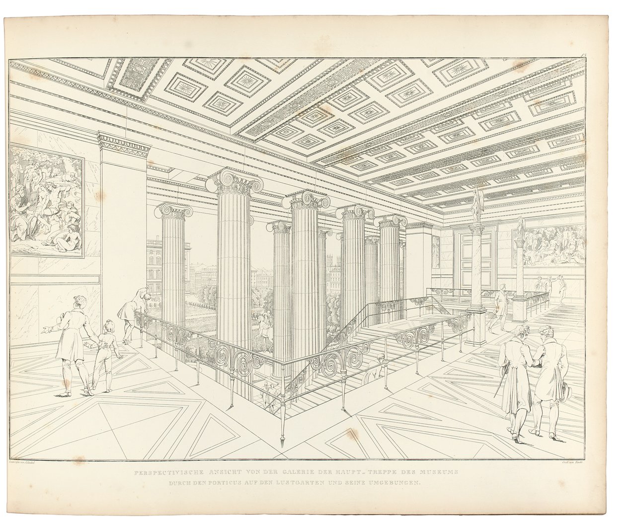 Museu Altes de Berlim: View of the Staircase, 1852 de Karl Friedrich Schinkel