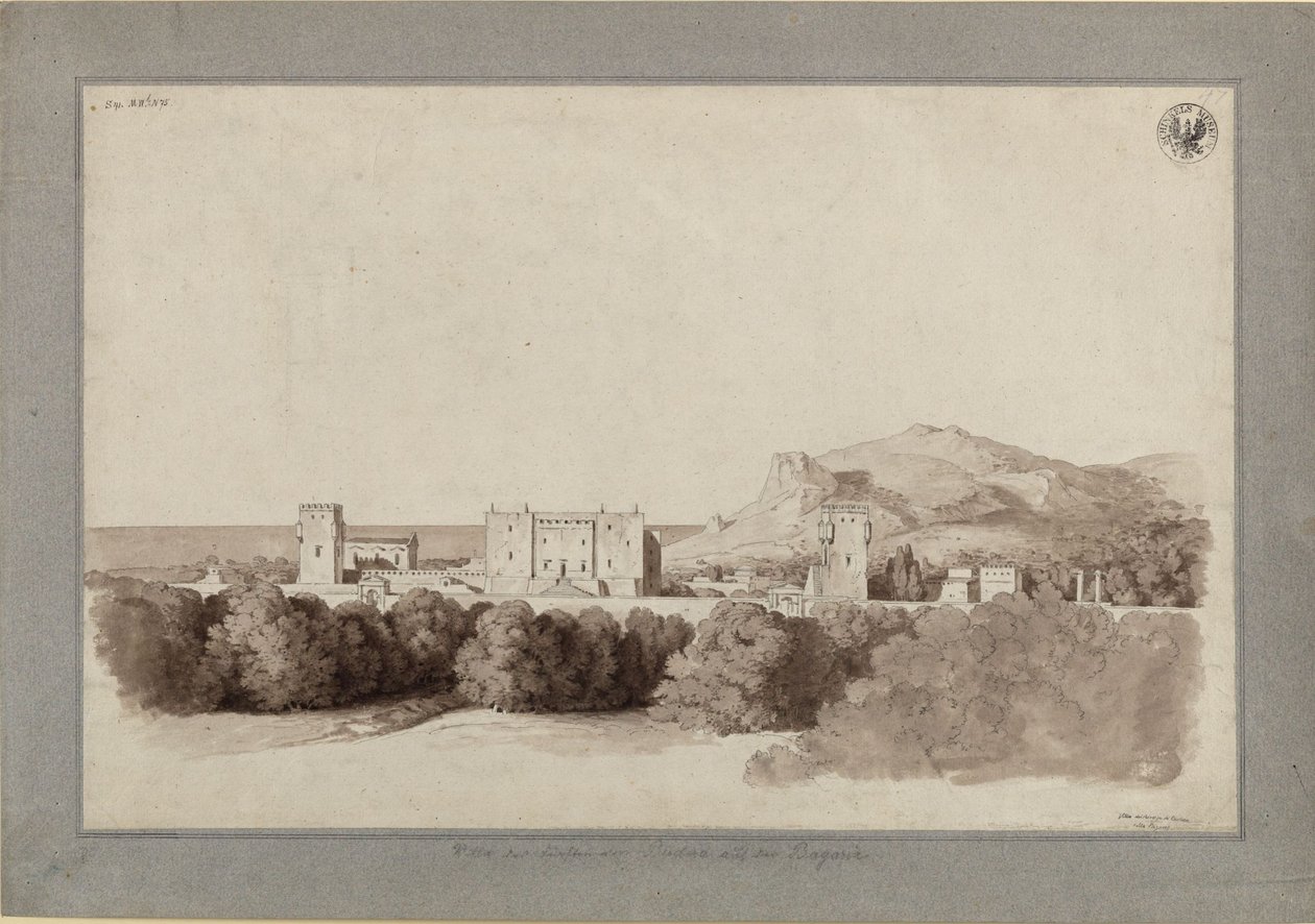 Antigo palácio mouro do príncipe Butera em Bagheria, perto de Palermo / Vila do príncipe Butera em Bagheria de Karl Friedrich Schinkel