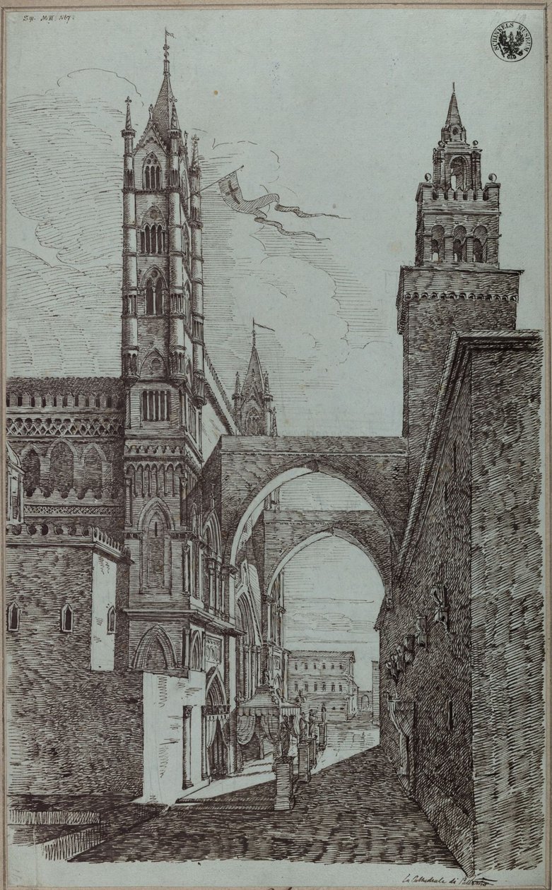 «Vista da catedral de Palermo» de Karl Friedrich Schinkel
