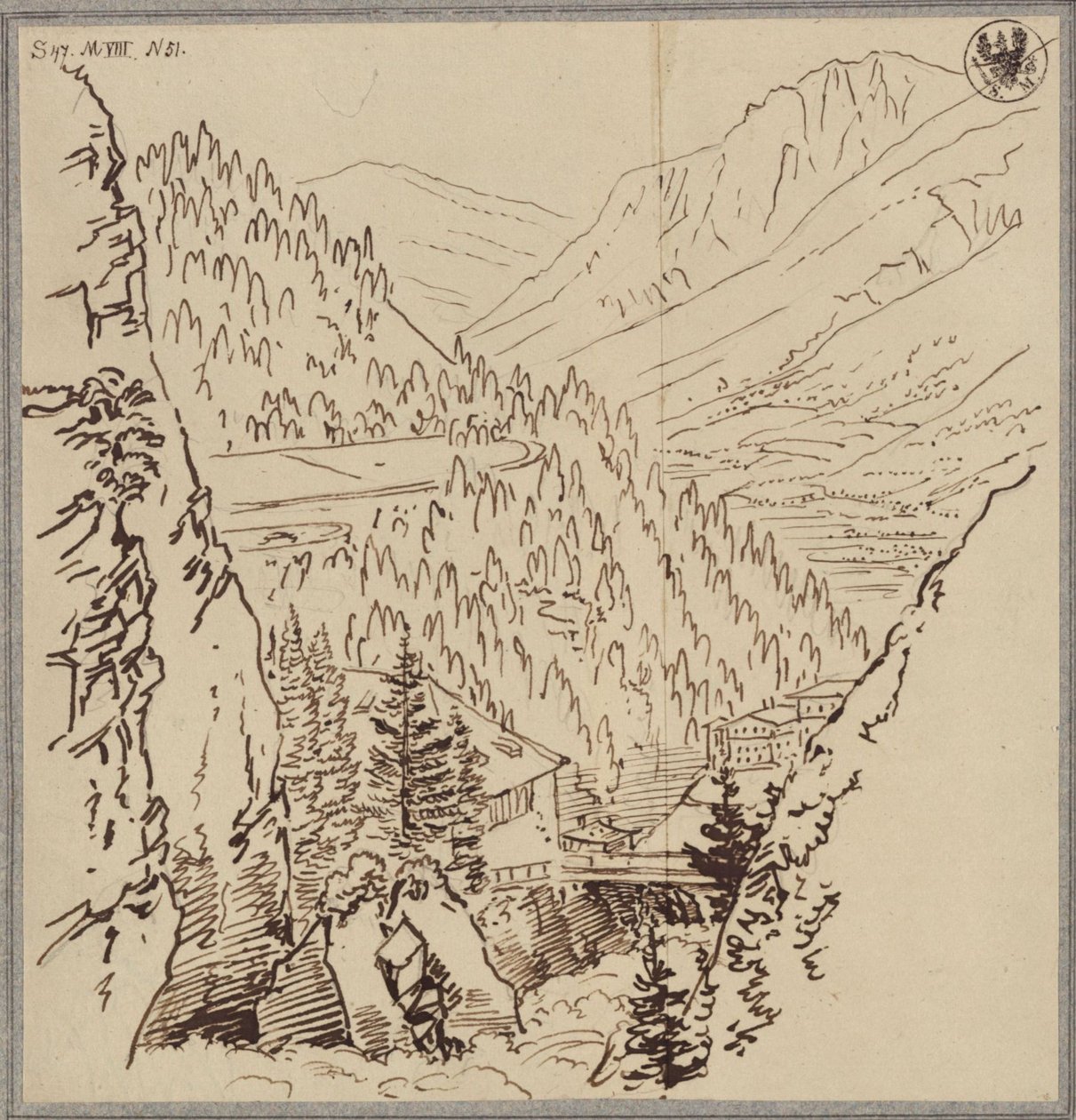 Vista no vale de Gastein de Karl Friedrich Schinkel