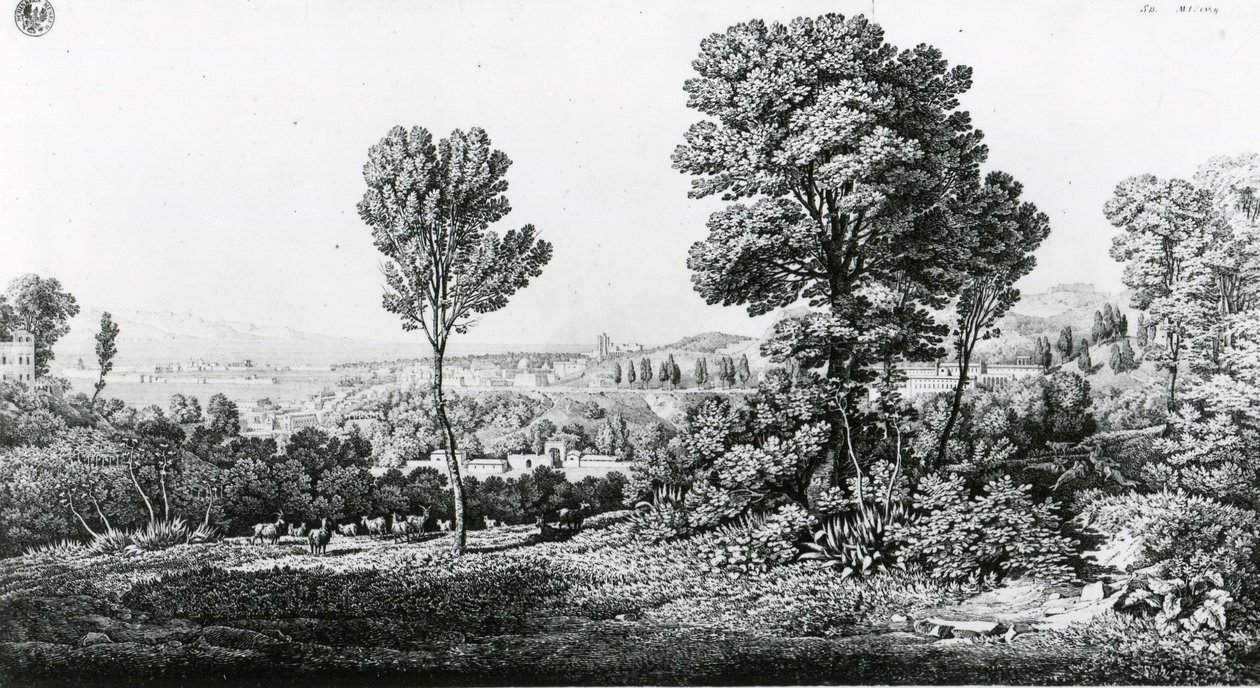 Vista de Messina e da costa oposta da Calábria de Karl Friedrich Schinkel