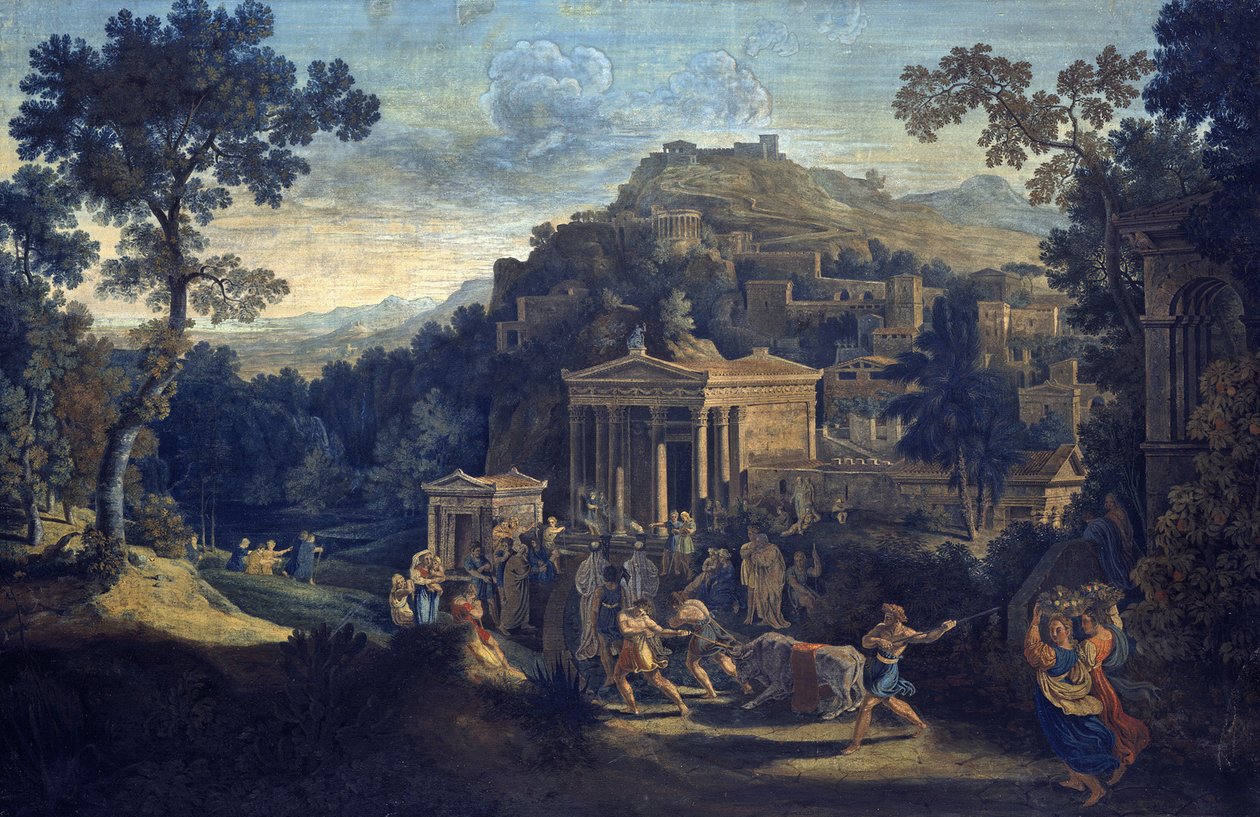 Cidade antiga numa montanha de Karl Friedrich Schinkel