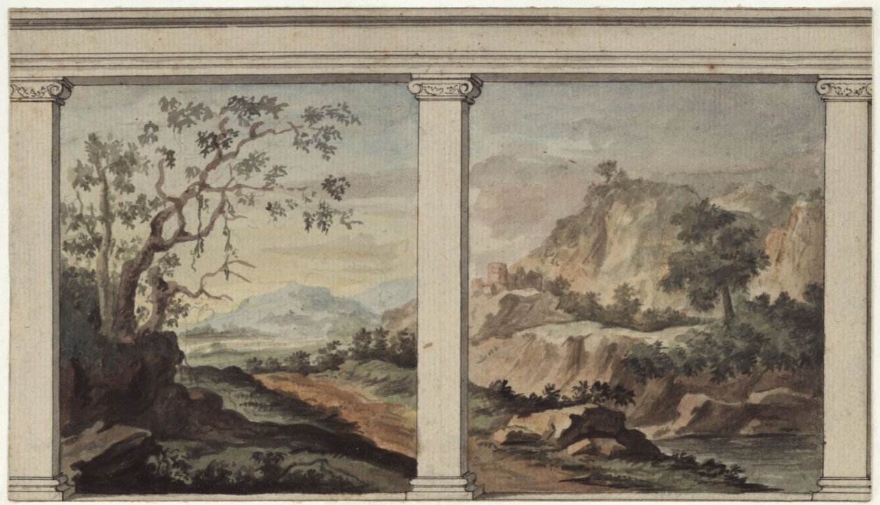 Vista para uma paisagem de Karl Friedrich Schinkel