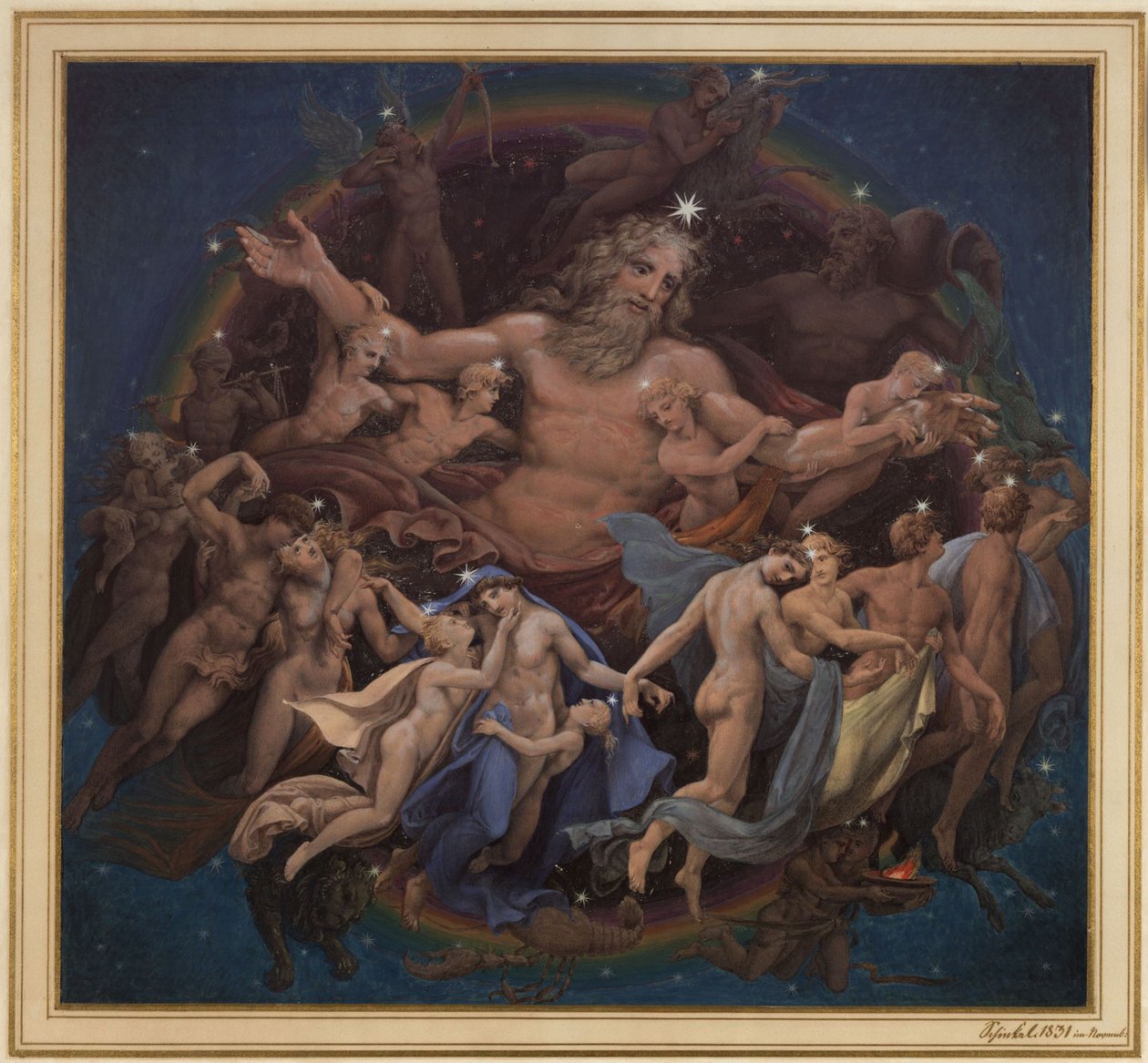 Berlim. Museu Antigo no Lustgarten. Projecto para o mural «Urano e a dança dos astros» de Karl Friedrich Schinkel