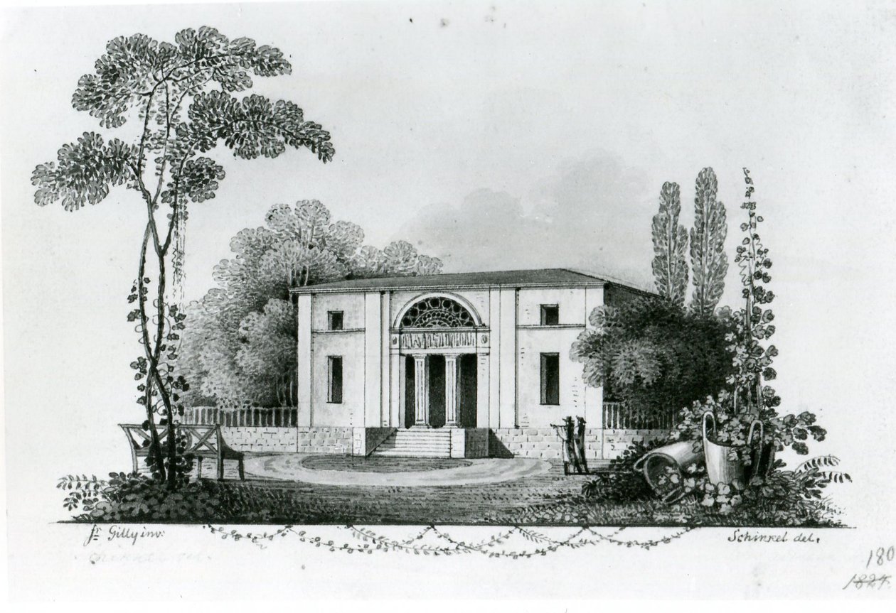 Berlim. A casa de campo Simon e projecto para a casa de campo Mölter de Karl Friedrich Schinkel
