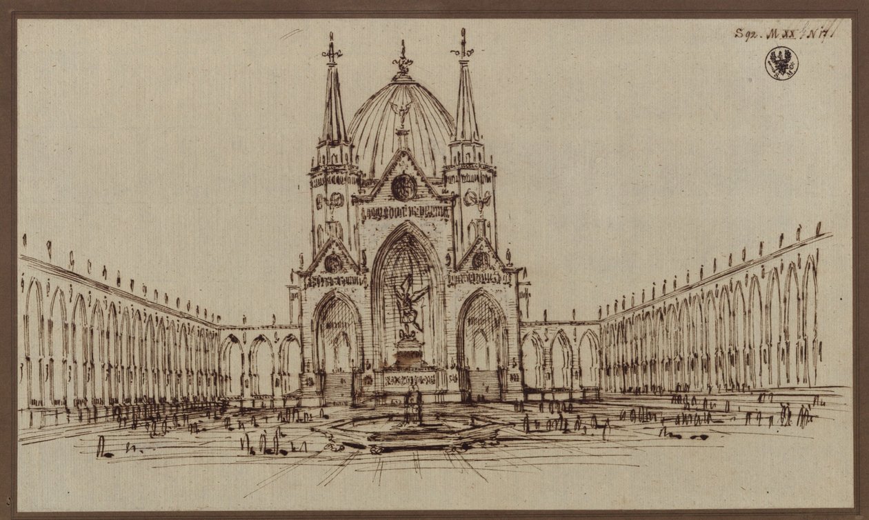 Berlim. Projecto para uma catedral como monumento às guerras de libertação (Catedral da libertação) de Karl Friedrich Schinkel