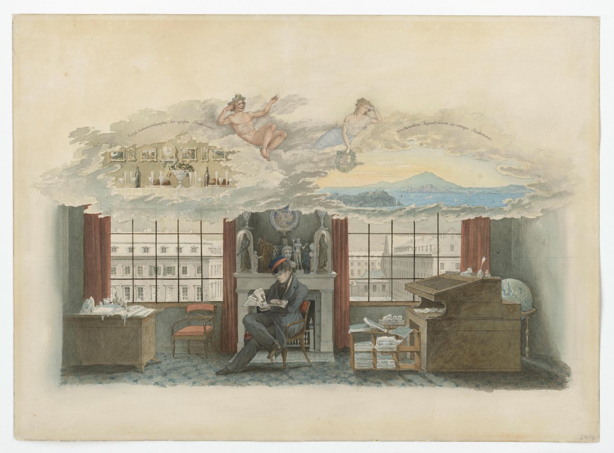 Berlim, Klosterstraße. Instituto do Comércio. Beuth na sua residência oficial de Karl Friedrich Schinkel