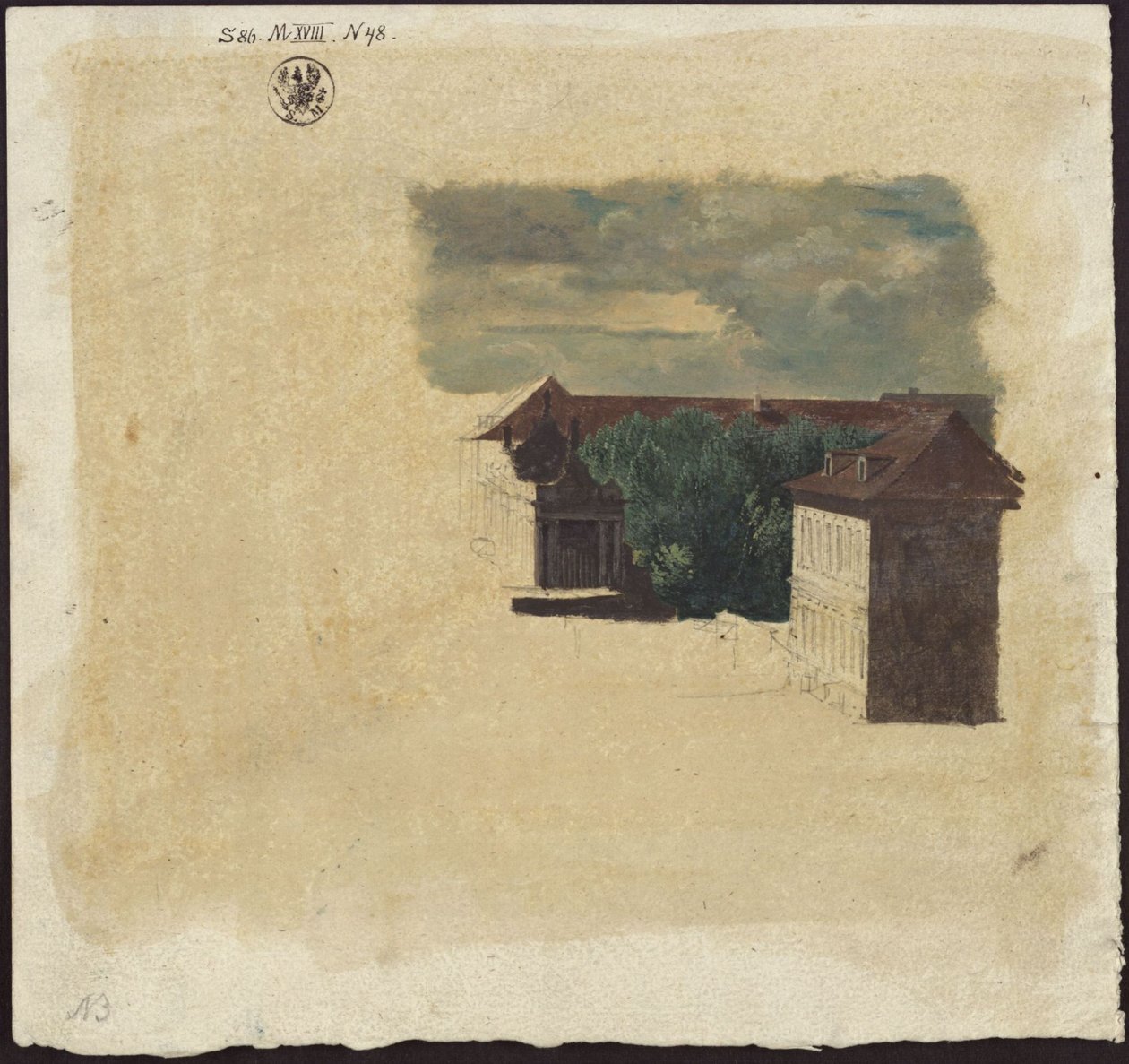 Berlim. Colunatas reais e edifícios adjacentes de Karl Friedrich Schinkel