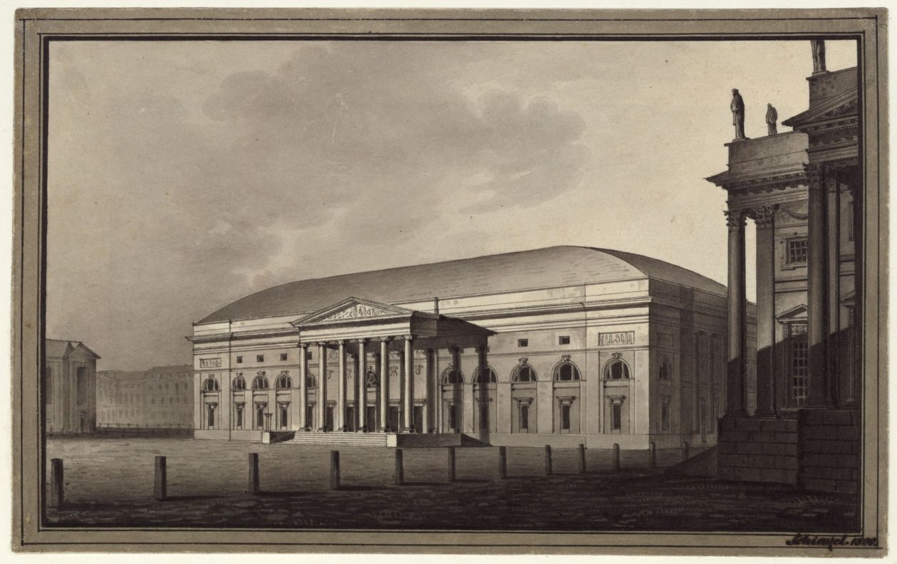 Berlim. Teatro Nacional no Gendarmenmarkt de Karl Friedrich Schinkel