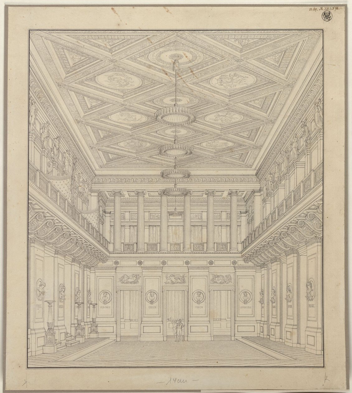 Berlim. Teatro do Gendarmenmarkt, sala de concertos de Karl Friedrich Schinkel
