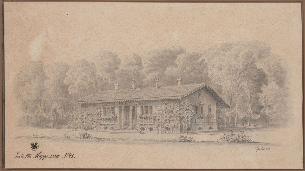 Berlim. Casa suíça na Ilha do Pavão. Vista de Karl Friedrich Schinkel