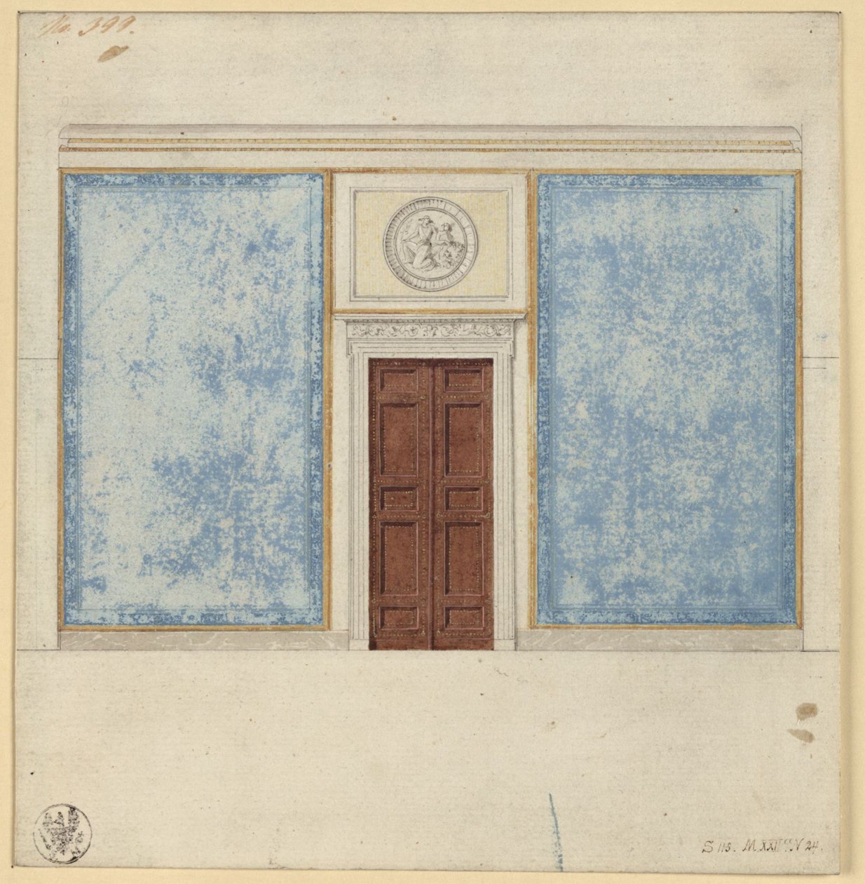 Berlim, Wilhelmstraße 102. Palácio do príncipe Alberto da Prússia, projecto para um salão de Karl Friedrich Schinkel