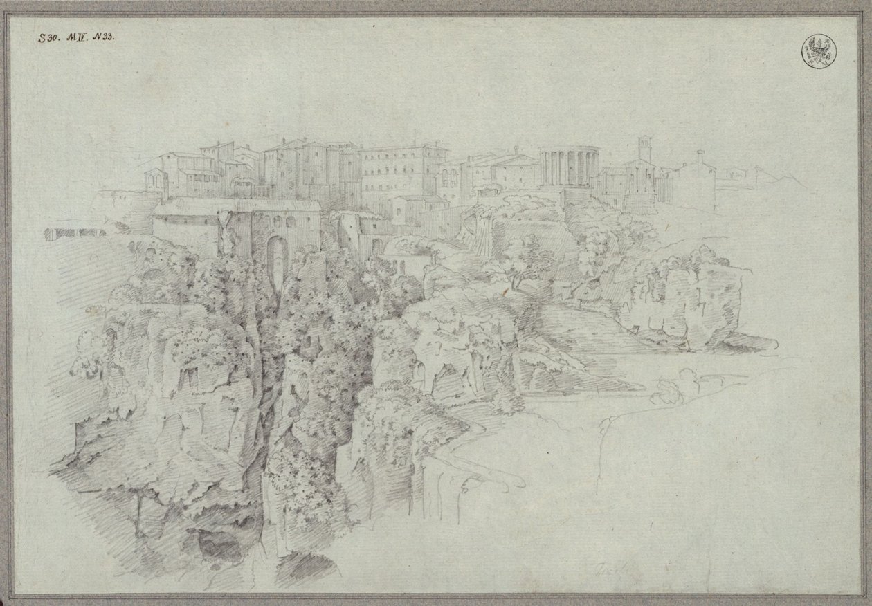 Vista de Tivoli sobre o vale do Aniene de Karl Friedrich Schinkel