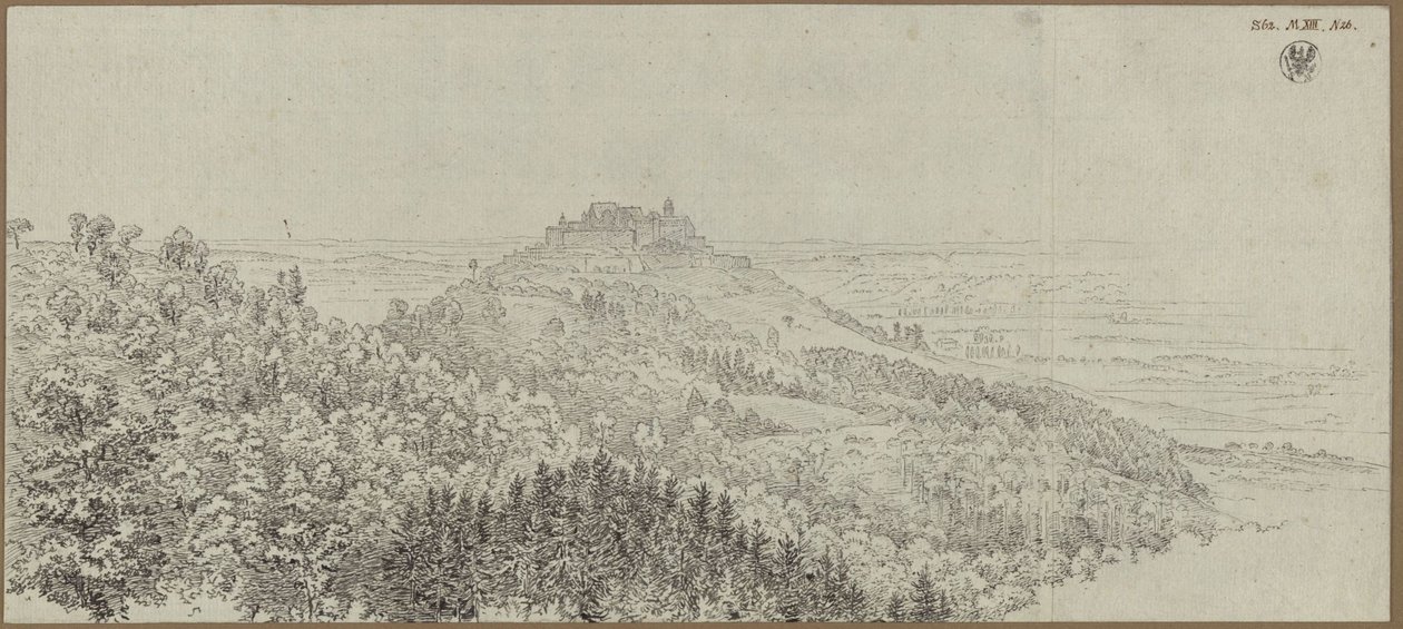 Vista da Veste Coburg a partir do norte de Karl Friedrich Schinkel