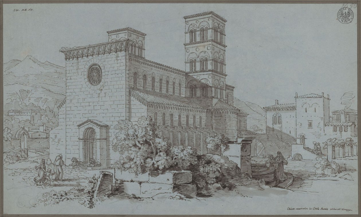 Igreja sarracena em Cittaducale perto dos Abruzos de Karl Friedrich Schinkel
