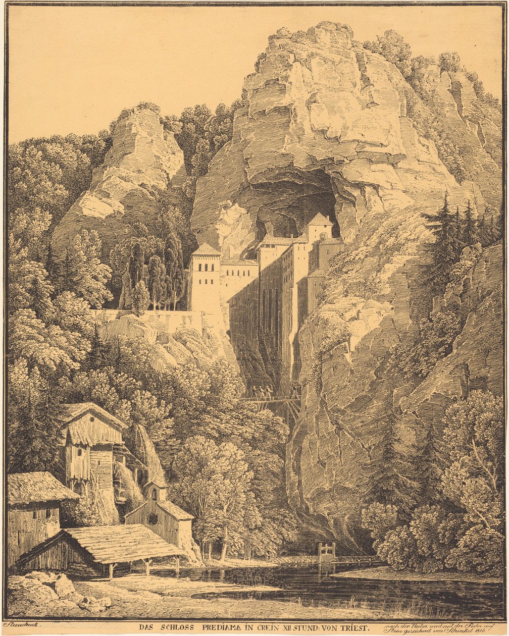 O Castelo de Prediama na Carniola: a doze horas de Trieste (Castelo de Predjama na Carniola, a doze horas de Trieste) de Karl Friedrich Schinkel