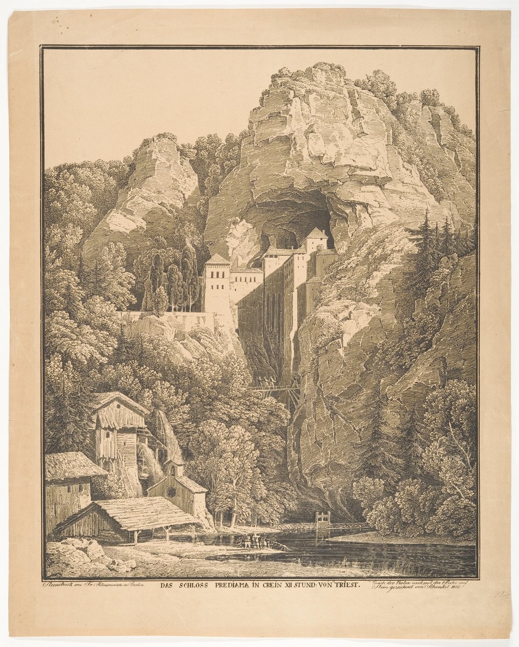 O Castelo de Prediama fica a 12 horas de Crein: a partir de Trieste de Karl Friedrich Schinkel