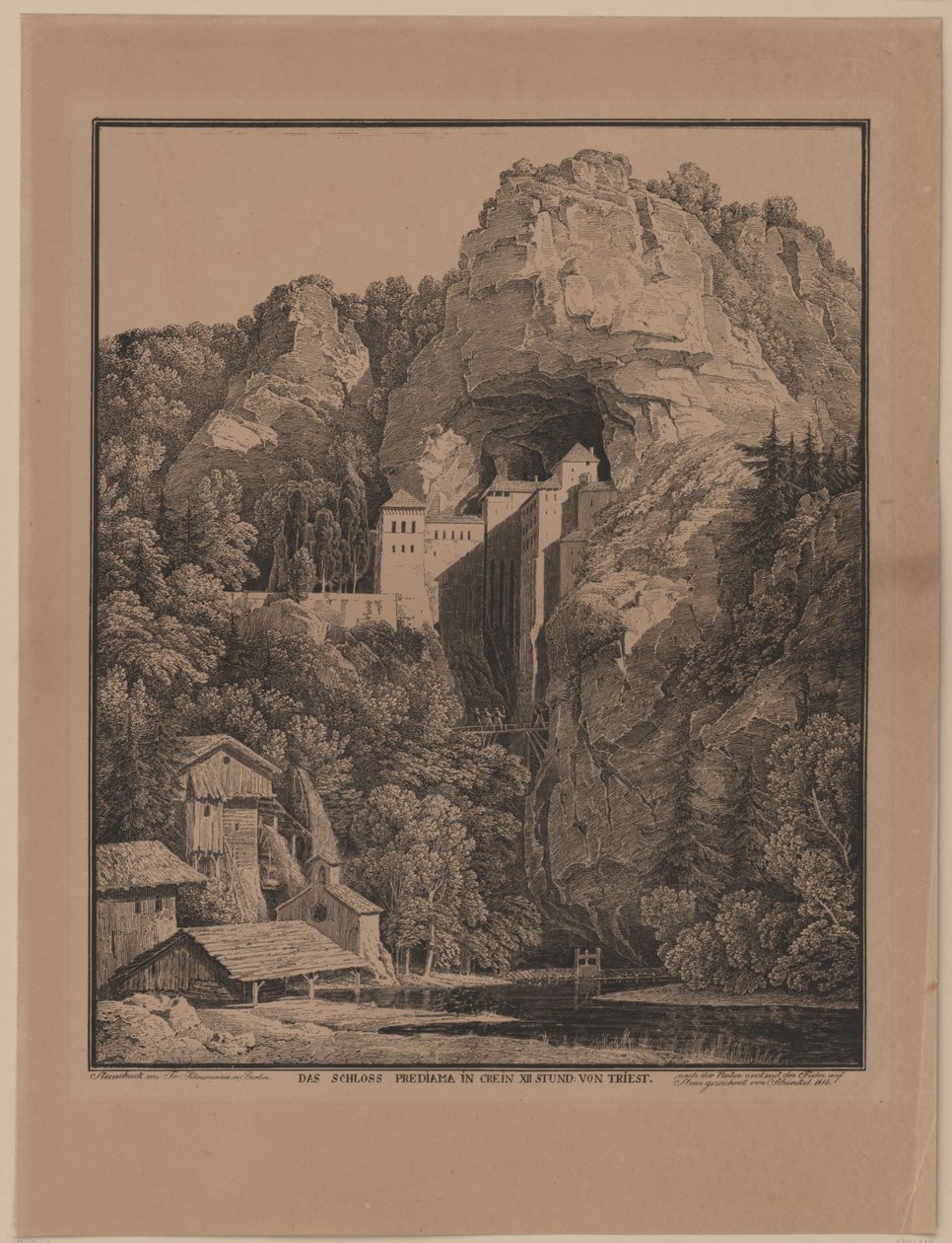 O castelo de Predjama na Carníola de Karl Friedrich Schinkel