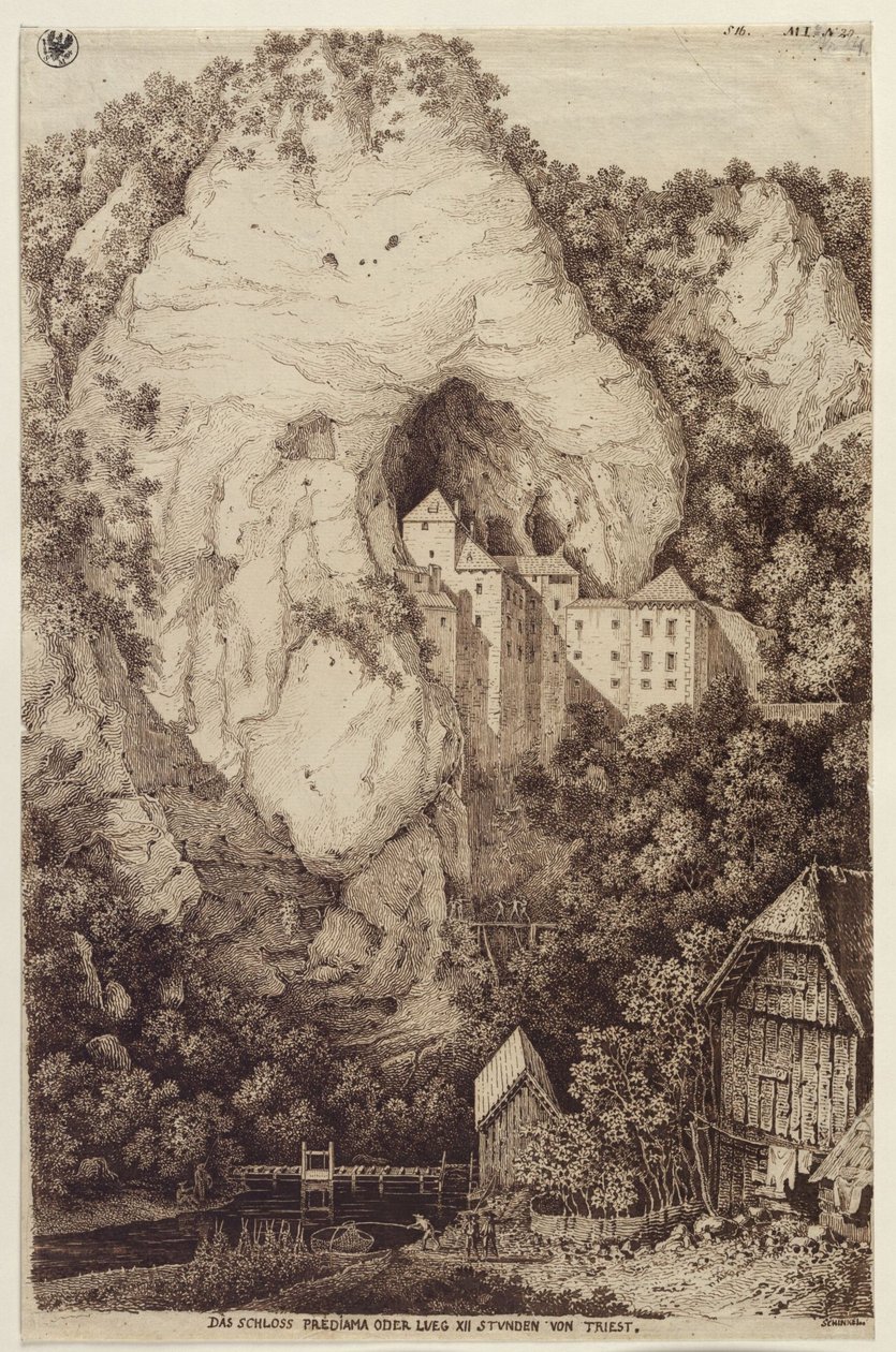 O castelo de Predjama ou Lueg, a XII horas de Trieste de Karl Friedrich Schinkel