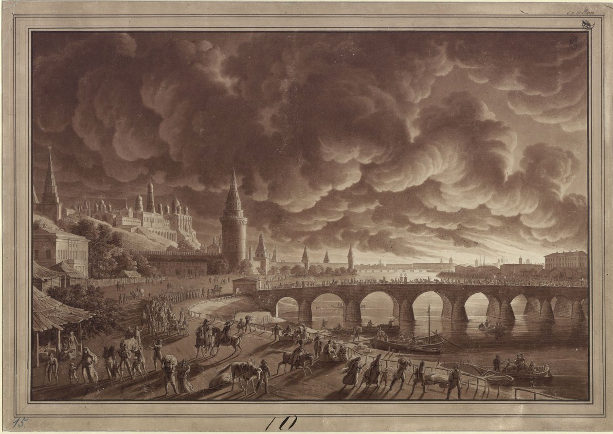 O incêndio de Moscovo de Karl Friedrich Schinkel