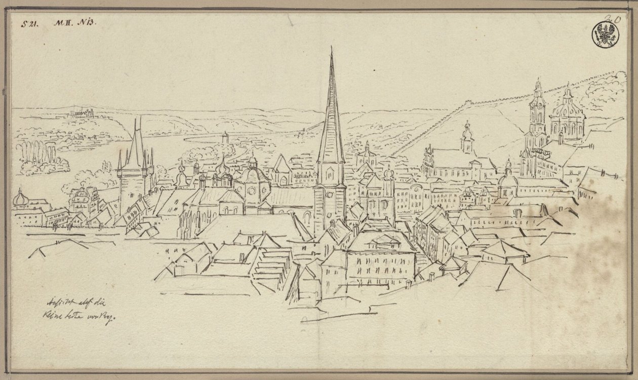 O bairro de Malá Strana, em Praga, visto do Hradčany de Karl Friedrich Schinkel