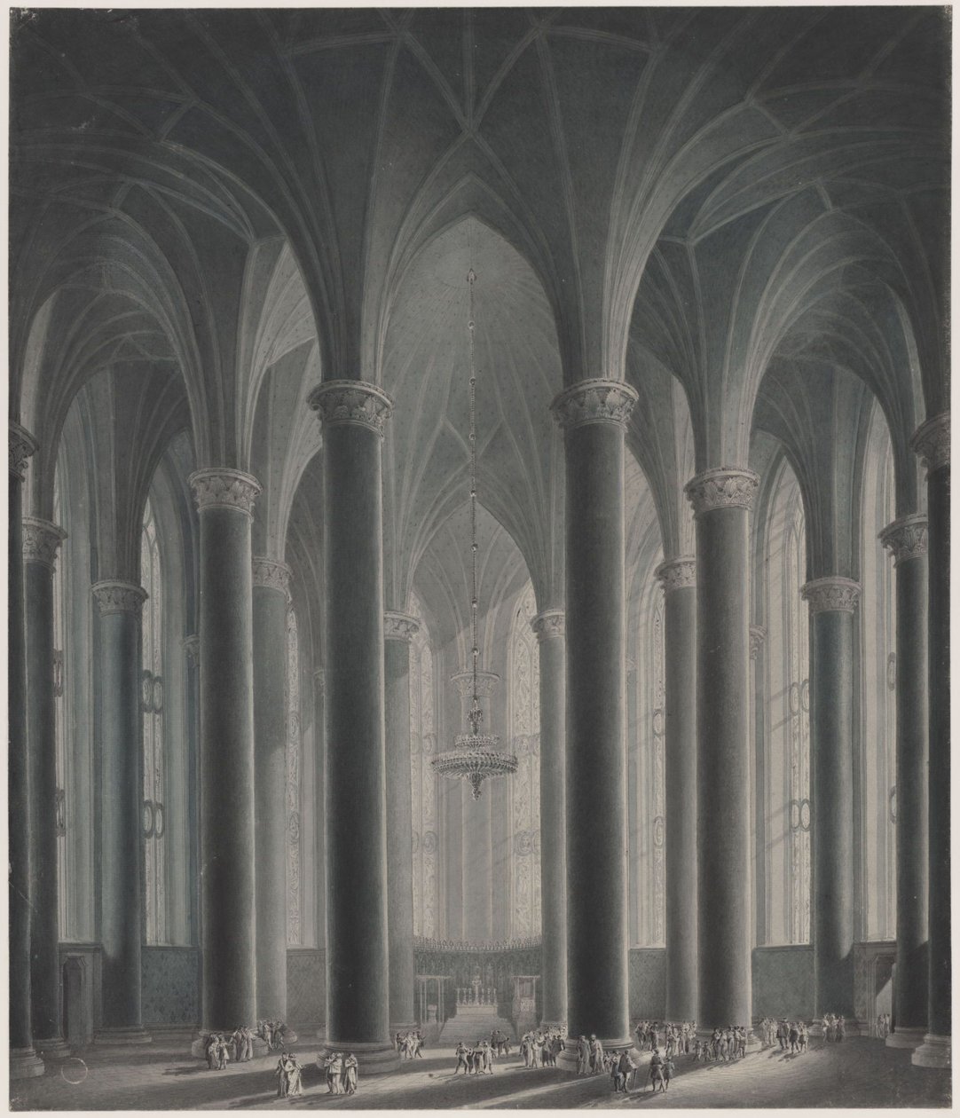 A residência de um príncipe. Vista interior de Karl Friedrich Schinkel