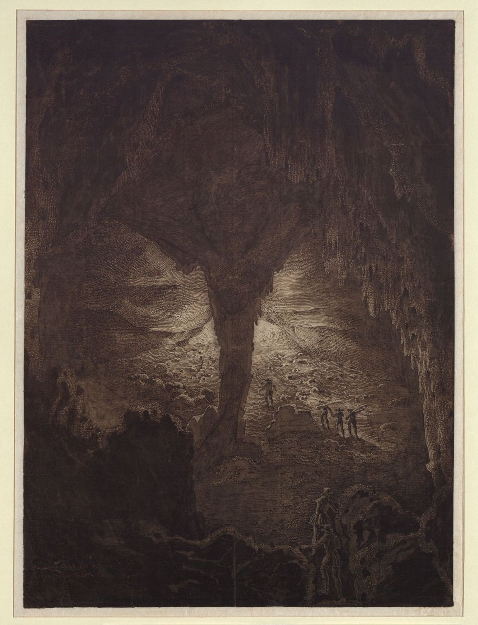 A grande gruta perto de Corgniale, na Caríntia de Karl Friedrich Schinkel