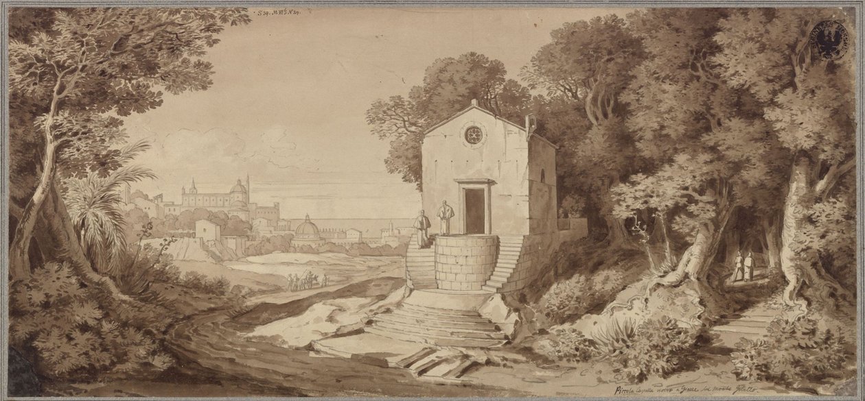 Uma pequena capela construída em lava perto de Giarre, no Etna de Karl Friedrich Schinkel