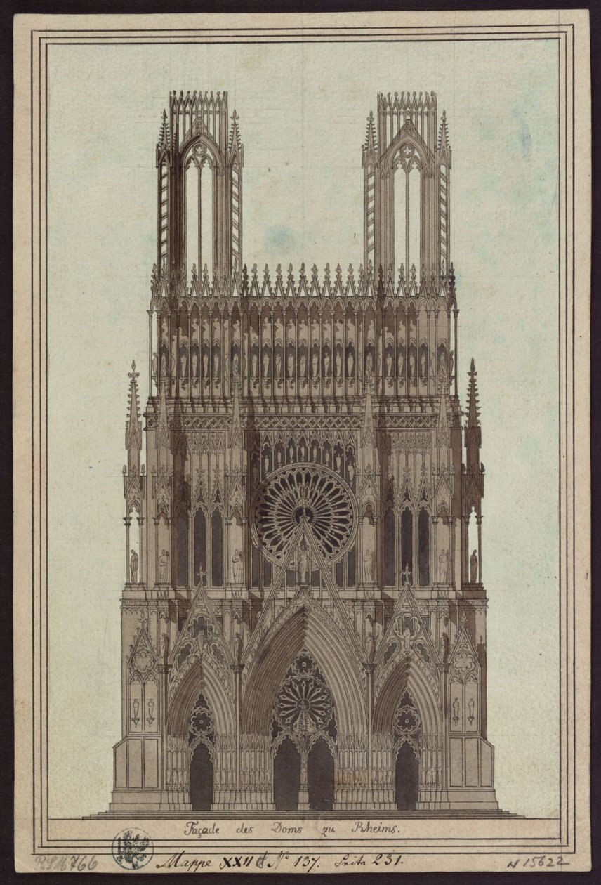 Fachada da Catedral de Reims de Karl Friedrich Schinkel