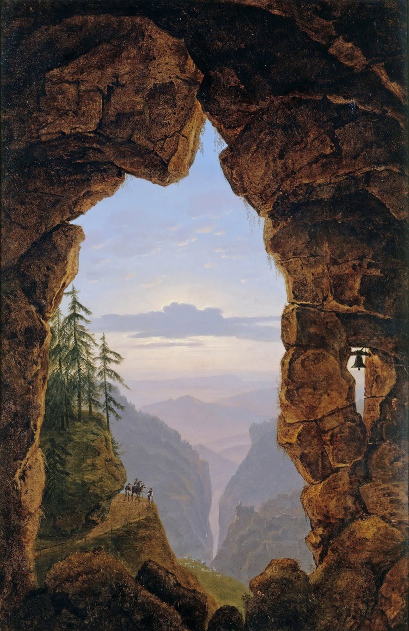 Portal nas Rochas - Karl Friedrich Schinkel (1781-1841). Óleo sobre tela de Karl Friedrich Schinkel