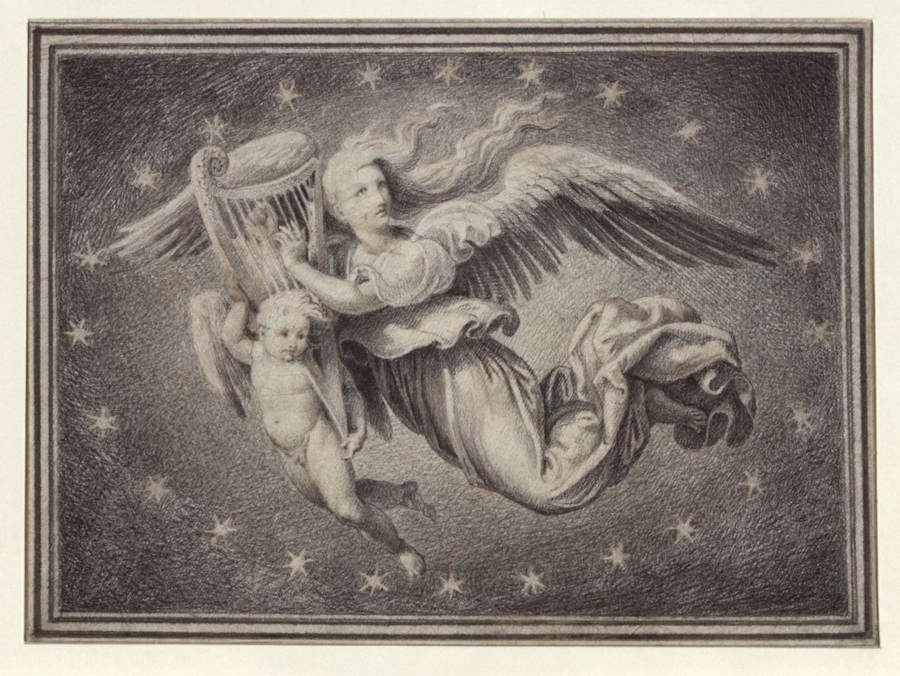 Génio da música, a tocar harpa de Karl Friedrich Schinkel