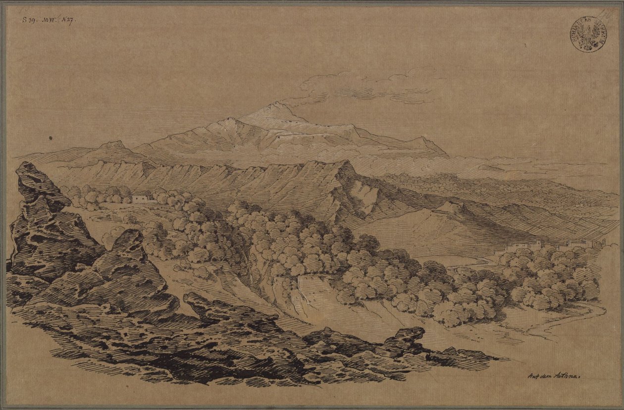 «Desenhado na região florestal do Etna» de Karl Friedrich Schinkel