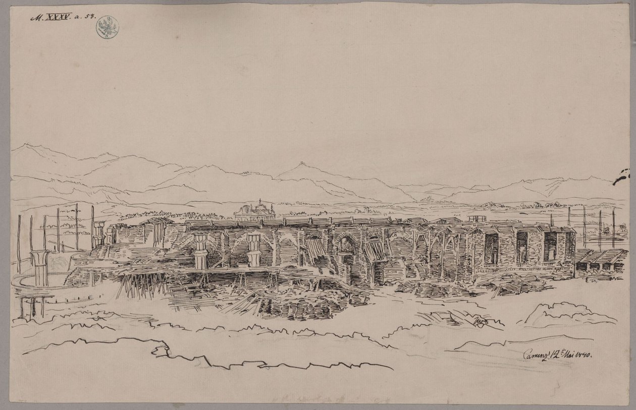 Kamenz. Castelo. Vista do edifício principal de Karl Friedrich Schinkel