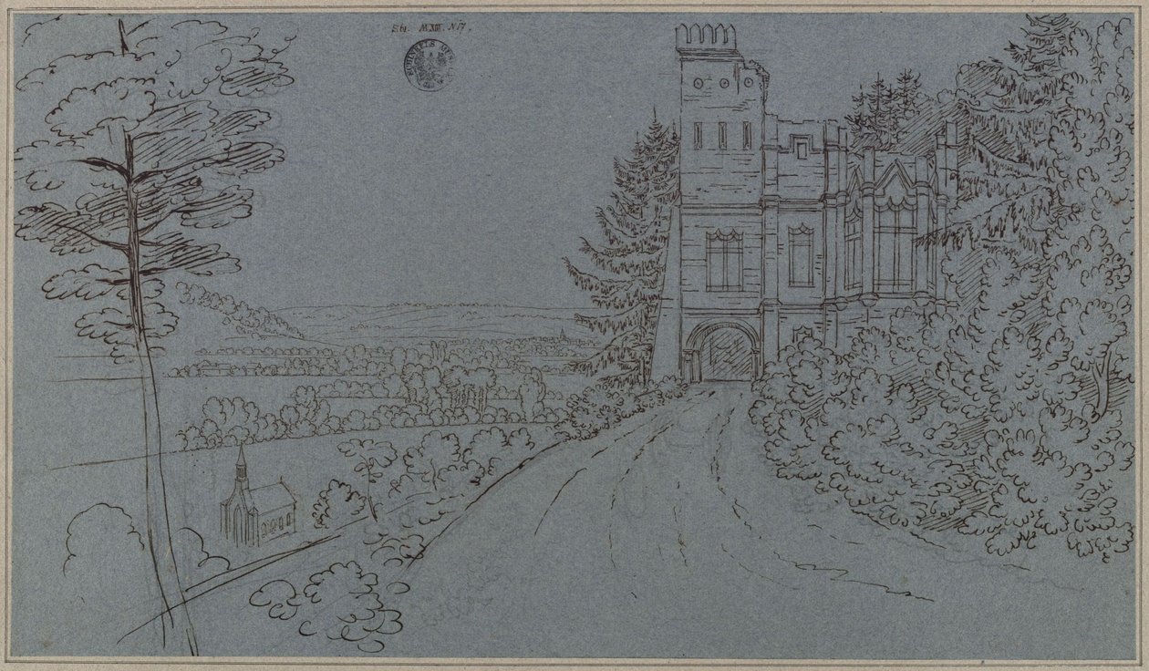 Köstritz. Ruína artificial no parque do castelo (?) de Karl Friedrich Schinkel
