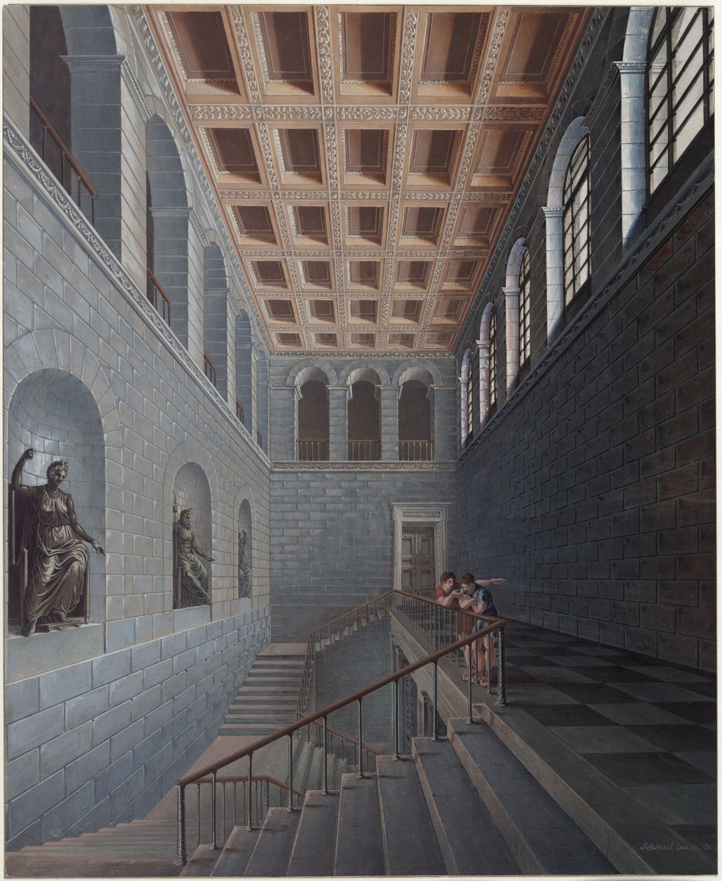 Köstritz. Castelo. Vista da escadaria de Karl Friedrich Schinkel