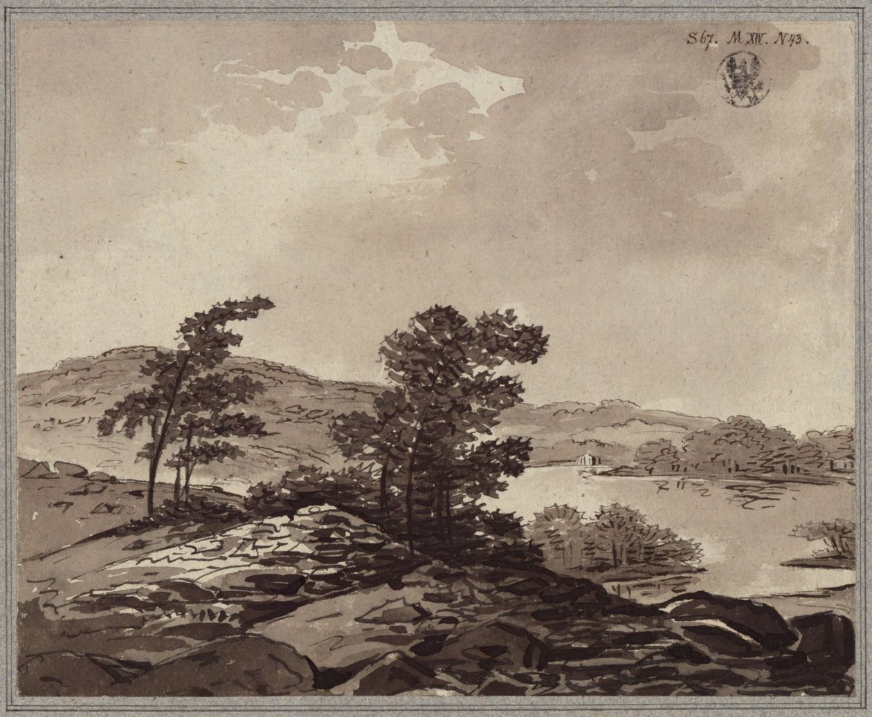 Paisagem com lago de Karl Friedrich Schinkel