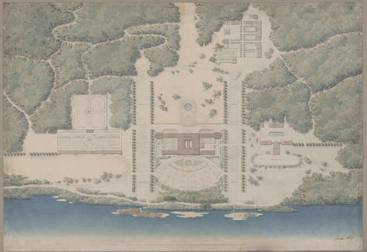 Lituânia. Palácio Wittgenstein. Vista geral de Karl Friedrich Schinkel