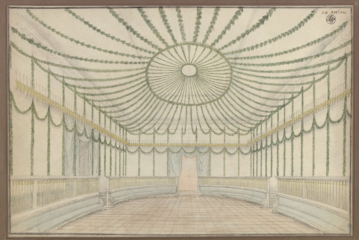 Merseburgo. Castelo. Projecto para a decoração de uma sala por ocasião das celebrações de homenagem a Frederico Guilherme III da Prússia de Karl Friedrich Schinkel