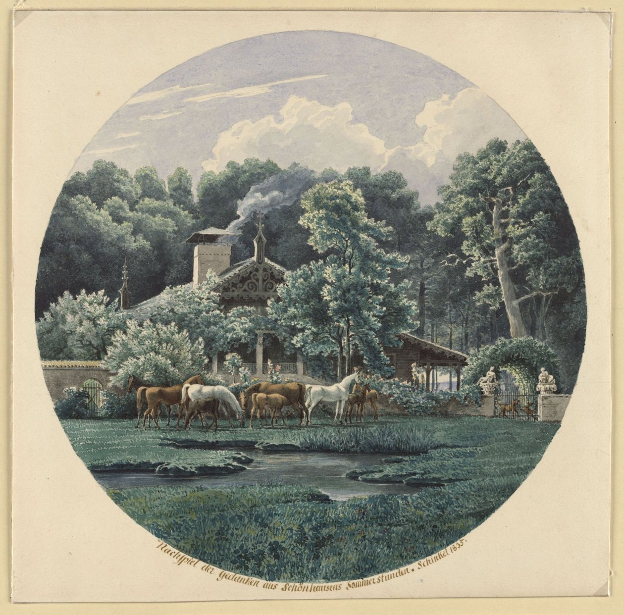 Niederschönhausen, perto de Berlim. A casa de verão de Beuth de Karl Friedrich Schinkel