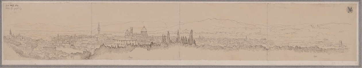 Vista panorâmica de Florença e Fiesole de Karl Friedrich Schinkel