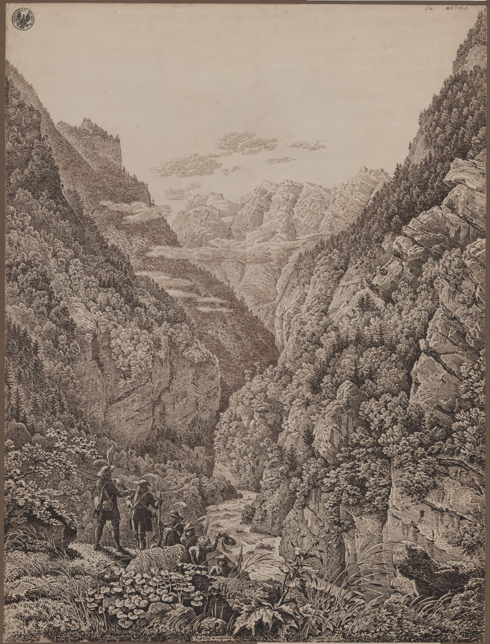 Passo de Lueg perto de Salzburgo de Karl Friedrich Schinkel