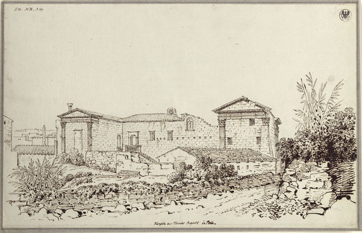 «Vista posterior do Templo de Augusto em Pola» de Karl Friedrich Schinkel