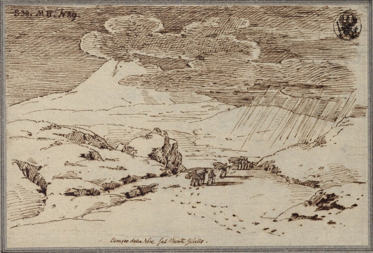 Campo de neve no Monte Gibello junto ao Etna de Karl Friedrich Schinkel