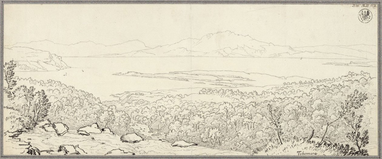 Paisagem costeira escocesa junto a Tobermory, na ilha de Mull de Karl Friedrich Schinkel