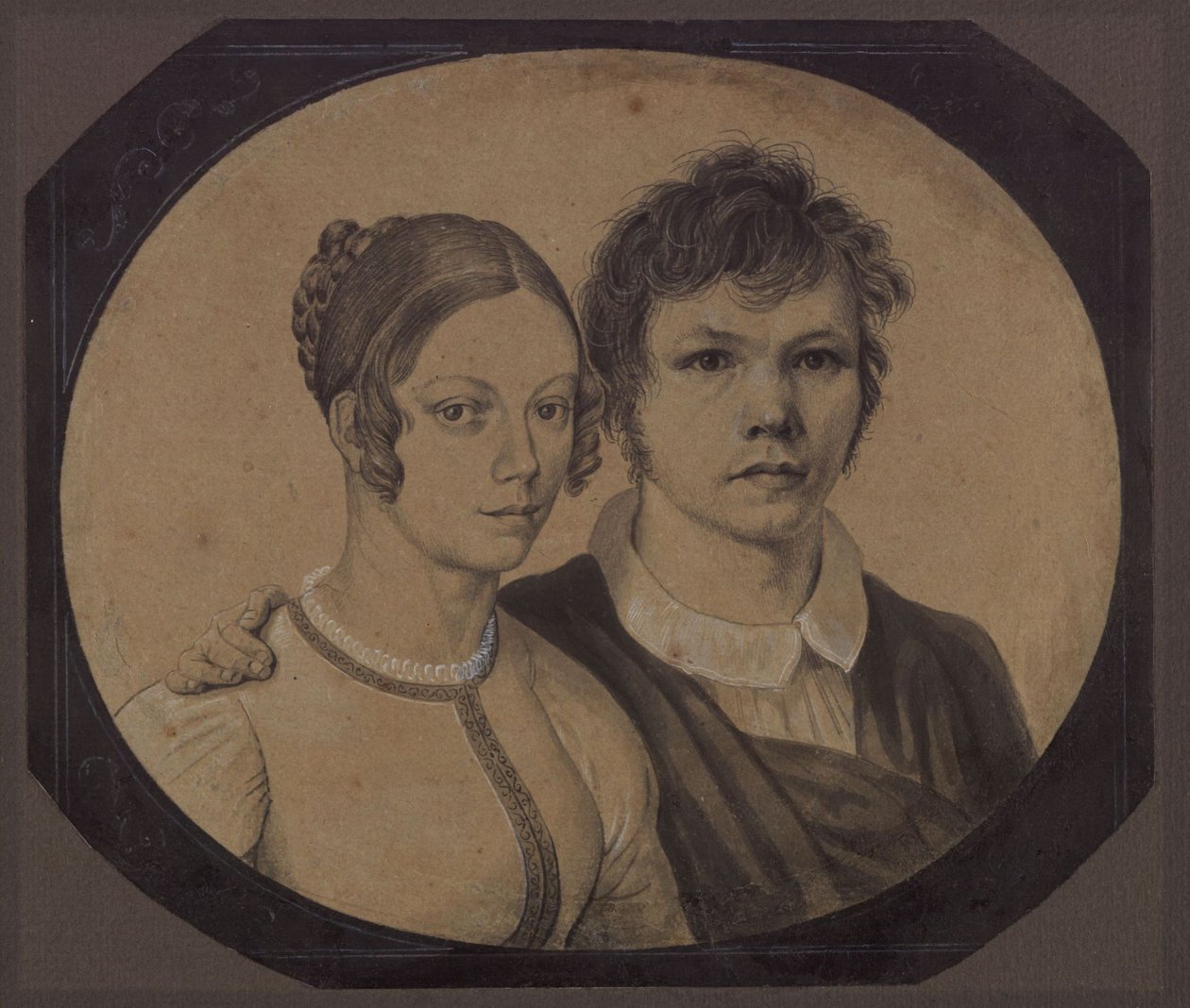 Autorretrato de Karl Friedrich Schinkel com Susanne Schinkel, nascida Berger de Karl Friedrich Schinkel