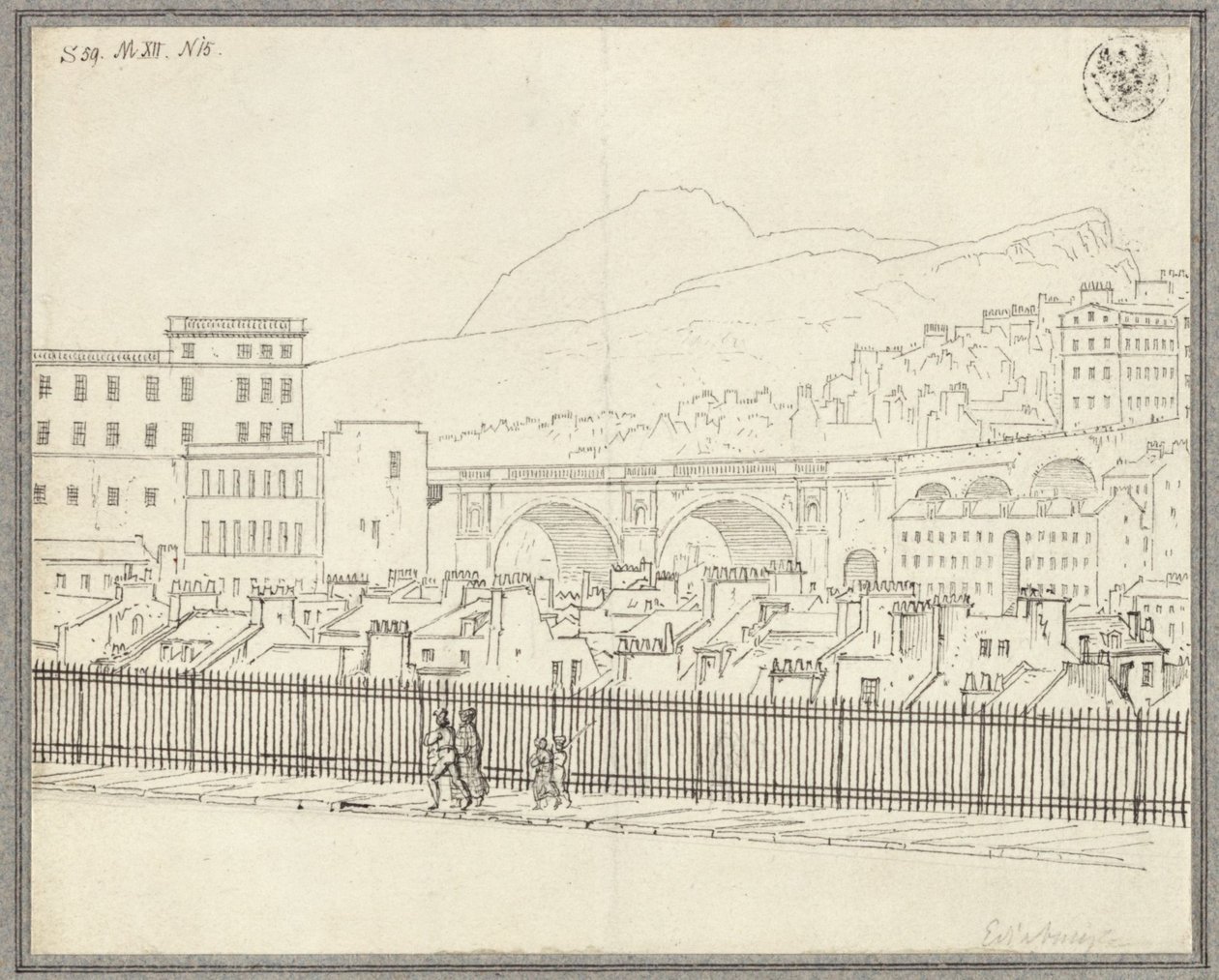 Vista de Edimburgo com ponte de Karl Friedrich Schinkel