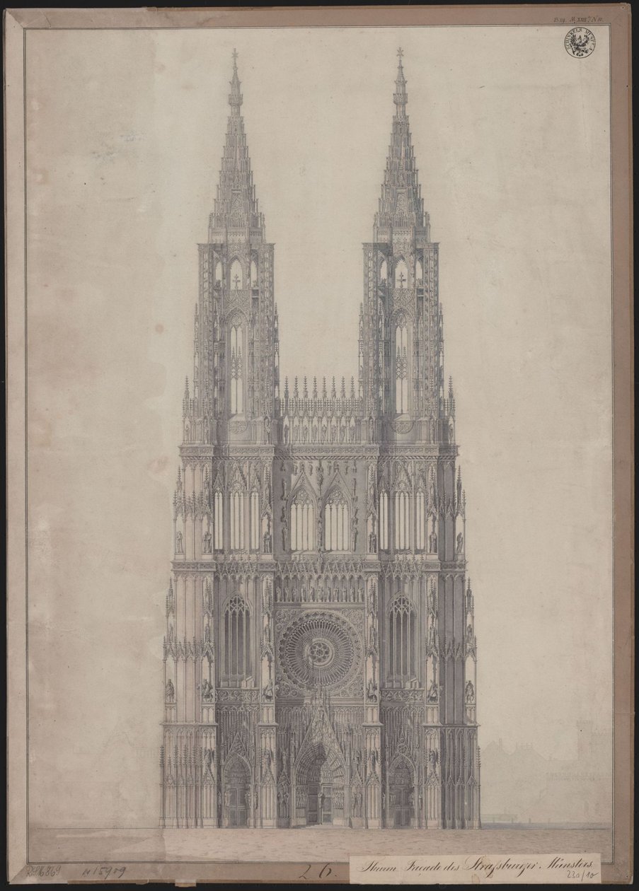 Estrasburgo. Catedral. Projecto para a conclusão da fachada oeste de Karl Friedrich Schinkel