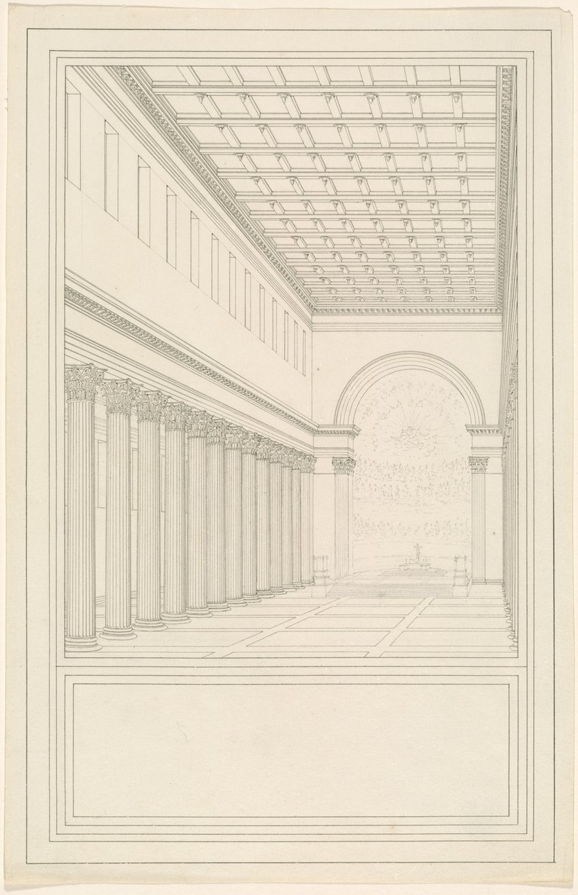 A nave e a abside, sem transepto, de uma catedral para Berlim de Karl Friedrich Schinkel